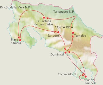 kaart van Costa Rica